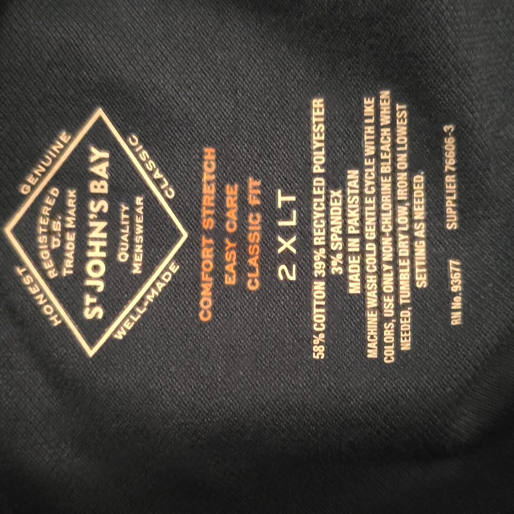 ST. JOHNS BAY MEN'S BIG AND TALL TEAL BLUE SHORT SLEEVE POLO SHIRT SIZE 2XLT - Picture 13 of 14